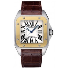  Cartier Santos W2008751 Mens Automatic White Swiss ETA 2824