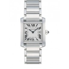 Cartier TANK W51011Q3 Mens Quartz White Swiss ETA Quartz