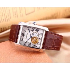 Cartier Santos Skeleton Brown Strap Swiss ETA 2824 Automatic 