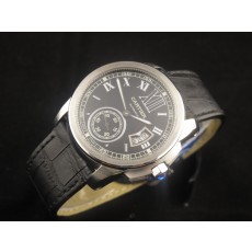 Cartier Calibre De Cartier Swiss 2824 Automatic Black Dial Roman Numeral Markers