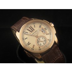 Cartier Calibre De Cartier Swiss 2824 Automatic Rose Gold Dial Roman Numeral Markers Rose Gold