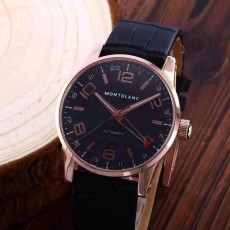Montblanc Swiss 2892 Automatic Time Walker GMT Rose Gold 42 mm Black Dial Black Strap 
