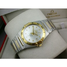 Omega Constellation Chronometer Swiss 2824 Ladies Automatic White Dial Roman Numeral Markers
