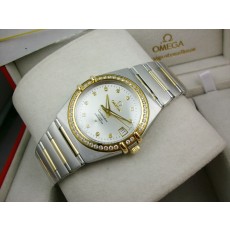 Omega Constellation Chronometer Swiss 2824 Ladies Automatic White Dial Diamond Bezel