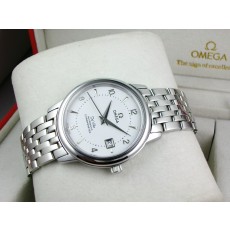 Omega De Ville Swiss 2824 Mens Automatic White Dial Triangle Numeral Markers