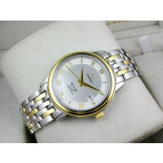 Omega De Ville Swiss 2824 Mens Automatic White Dial Roman Markers Gold