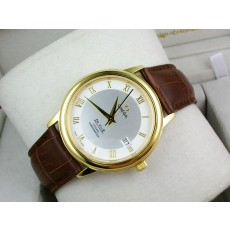 Omega De Ville Swiss 2824 Mens Automatic White Dial Roman Markers Gold