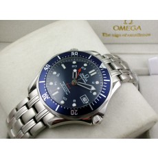 Omega Seamaster Swiss 2824 Mens Automatic Blue Dial Stick Dot Markers