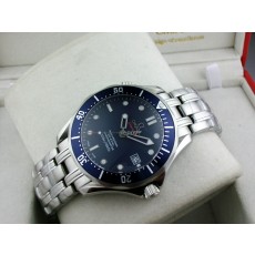 Omega Seamaster Swiss 2824 Mens Automatic Blue Dial Stick Dot Markers