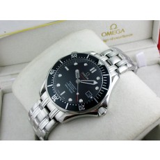 Omega Seamaster Swiss 2824 Mens Automatic Black Dial Stick Dot Markers