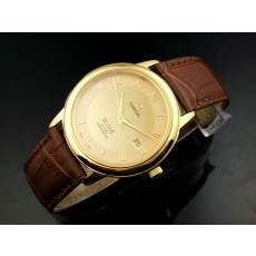 Omega De Ville Swiss 2824 Mens Automatic Gold Dial Roman Markers Gold