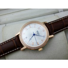 Breguet Classique Swiss 2824 Automatic White Dial Diamond Bezel Rose Gold