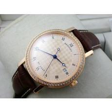 Breguet Classique Swiss 2824 Automatic Rose Gold Dial Diamond Bezel Rose Gold