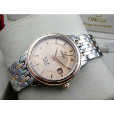 Omega De Ville Swiss 2824 Mens Automatic Rose Gold Dial Stick Markers Rose Gold