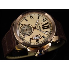 Cartier Calibre De Cartier Swiss 2824 Automatic Rose Gold Dial Roman Numeral Markers Rose Gold