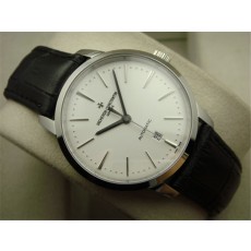 Vacheron Constantin Patrimony Swiss 2824 Automatic White Dial Black Leather Strap