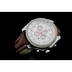 Breitling Bentley Swiss 7750 Mens Automatic White Dial Brown