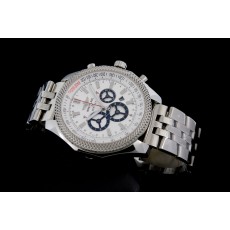 Breitling Bentley Swiss 7750 Mens Automatic White Dial Stainless Steel