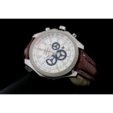 Breitling Bentley Swiss 7750 Mens Automatic White Dial Brown