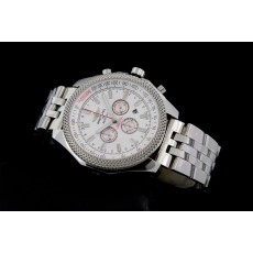 Breitling Bentley Swiss 7750 Mens Automatic White Dial Stainless Steel