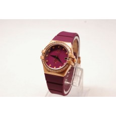 Replica Omega 35mm Lady Constellation Purple Rubber Band20673