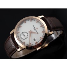 Vacheron Constantin Patrimony Swiss 2824 Automatic White Dial Sub-Dial Diamond Markers Rose Gold