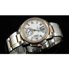 Cartier Calibre De Cartier Swiss 2824 Automatic White Dial Roman Numeral Markers Gold