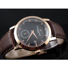 Vacheron Constantin Patrimony Swiss 2824 Automatic Black Dial Sub-Dial Diamond Markers Rose Gold