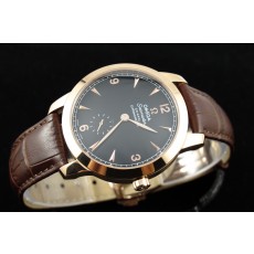 Omega Seamaster Swiss 2824 Mens Automatic Black Dial Sub-Dial Numeral Triangle Markers Rose Gold
