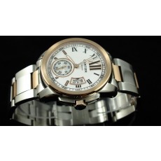 Cartier Calibre De Cartier Swiss 2824 Automatic White Dial Roman Numeral Markers Gold