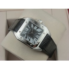 Cartier Santos Swiss ETA 2824 Automatic Watch Black Strap 