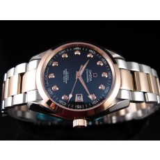 Omega Seamaster Swiss 2824 Mens Automatic Black Dial Diamond Markers Rose Gold
