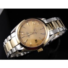 Omega Seamaster Swiss 2824 Mens Automatic Gold Dial Triangle Markers