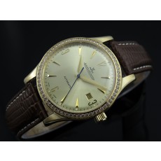 Jaeger LeCoultre Swiss 2824 Automatic Gold Dial Diamond Bezel