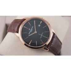 Vacheron Constantin Patrimony Cross Small Second Swiss 2824 Automatic Leather Strap-Black