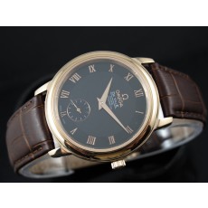 Omega De Ville Swiss 2824 Mens Automatic Black Dial Sub-Dial Roman Markers Rose Gold