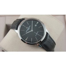 Vacheron Constantin Patrimony Cross Small Second Swiss 2824 Automatic Leather Strap-Black