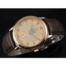 Omega De Ville Swiss 2824 Mens Automatic Rose Gold  Dial Sub-Dial Roman Markers Rose Gold