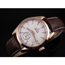 Omega Seamaster Swiss 2824 Mens Automatic White Dial Sub-Dial Triangle Markers Rose Gold
