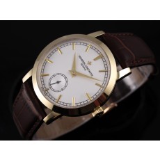 Vacheron Constantin Patrimony Swiss 2824 Automatic White Dial Sub-Dial Stick Markers Gold