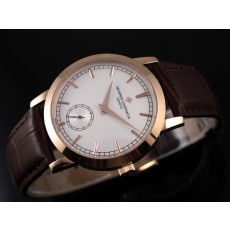 Vacheron Constantin Patrimony Swiss 2824 Automatic White Dial Sub-Dial Stick Markers Rose Gold 