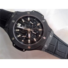 Hublot Big Bang Automatic Watch All Black Magic Black Leather Strap 