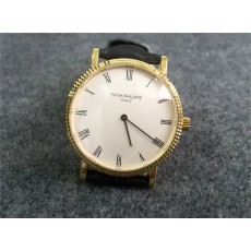 Patek Philippe Calatrava Swiss Automatic Black Leather Strap Gold 