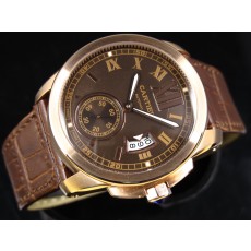 Cartier Calibre De Cartier Swiss 2824 Automatic Brown Dial Roman Numeral Markers Rose Gold