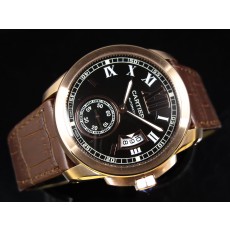 Cartier Calibre De Cartier Swiss 2824 Automatic Black Dial Roman Numeral Markers Rose Gold