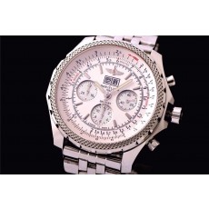 Breitling Bentley 6.75 Big Date Chronograph White Dial Steel Bracelet