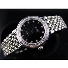 Piaget Dancer Swiss 2824 Quartz Black Dial Diamond Markers 