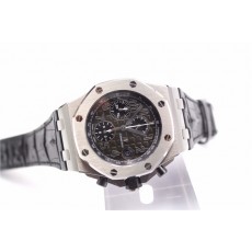 Royal Oak Offshore Black Dial Automatic Audemars Piguet Watch Black Leather Bracelet