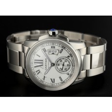 Cartier Calibre De Cartier Swiss 2824 Automatic White Dial Stainless Steel Bracelet