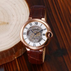 Cartier Ballon Bleu De Cartier Skeleton Brown Strap Swiss ETA 2824